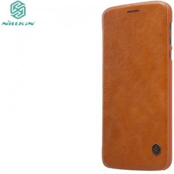 Qin atverčiamas rudas dėklas Nillkin (Moto z) Qin atverčiamas rudas dėklas Nillkin (Moto z)
